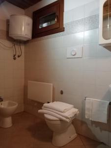 a bathroom with a toilet and a sink at Casa Meli in Passo del Tonale +24 photos