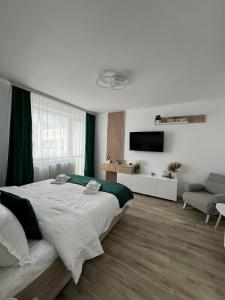 Postel nebo postele na pokoji v ubytování QuickStay - Apartment Straja - Lupeni