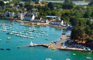 an aerial view of a harbor with boats in the water at VVF Golfe du Morbihan Sarzeau Arzon in Sarzeau +16 photos