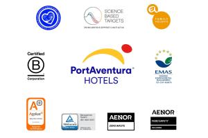 eine Reihe von Logos und Ikonen für ein Hotel in der Unterkunft PortAventura Hotel Colorado Creek - Includes unlimited access to PortAventura Park & 1 access to Ferrari Land in Salou + 44 Fotos