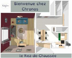 a drawing of a living room with a diagram of a kitchen at Chronos by Kleidos, Grand duplex, 4 personnes, 3 minutes Gros Horloge & Opéra de Rouen in Rouen