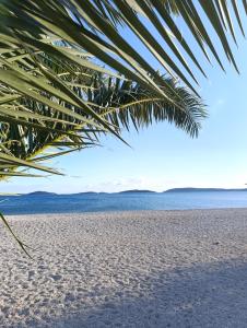 - Vistas a la playa desde una palmera en Luxury Apartment Mare, en Brodarica