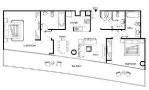 A planta de Luxurious 2BR apt with panoramic Marina view