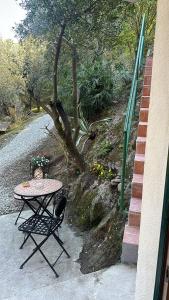 a table and chairs sitting on the side of a house at Agriturismo Buranco in Monterosso al Mare