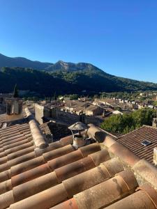 a view from the top of a roof of a town at La maison Madeleine in Nyons +4 photos