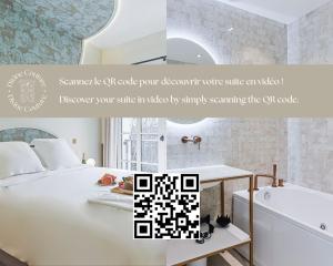 Ένα ή περισσότερα κρεβάτια σε δωμάτιο στο Divine Couture - Suite Montaigne