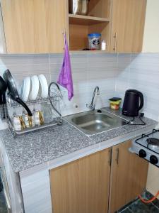 a kitchen with a sink and a counter top at Ivy Kendra Kamakis in Ruiru