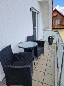Ein Balkon oder eine Terrasse in der Unterkunft Ferienwohnung An der Karlskuppe
