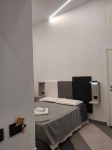 a bedroom with a bed in a white room at Hotel Viennese in Rome