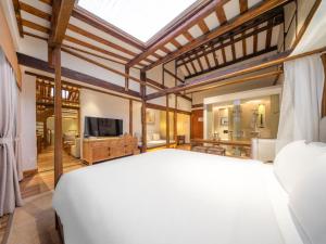 TV a/nebo společenská místnost v ubytování Ancient Charm Inn Chengdu