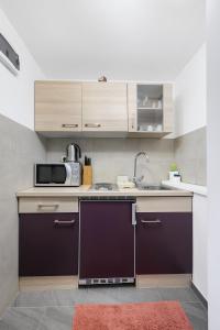 Kuchyň nebo kuchyňský kout v ubytování Apartments Stars