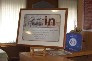 Certifikát, hodnocení, plakát nebo jiný dokument vystavený v ubytování B&B Garestin