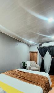 Ένα ή περισσότερα κρεβάτια σε δωμάτιο στο Natural - cabin, 30 min Fortuna, wifi 200mb