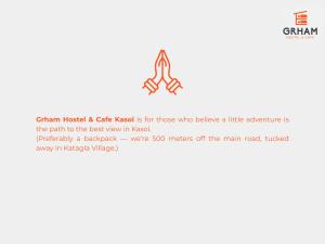 Certifikát, hodnocení, plakát nebo jiný dokument vystavený v ubytování Grham Hostel & Cafe Kasol, Katagla