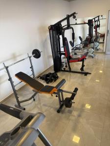 a gym with several rows of exercise bikes at Crystal al mar in Puerto Madryn
