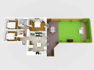 wykonanie planu piętra pokoju w obiekcie LB Vacation Rentals I A Quiet Place with Garden in the Heart of Cannes w Cannes