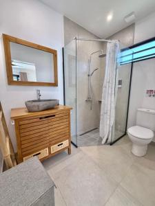Villa Moea private pool confort & serenity in Pirae - AC- Wifi - 3 bdr的一间浴室