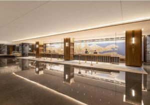 Lounge nebo bar v ubytování 青岛海天大酒店 山海相拥典雅奢华