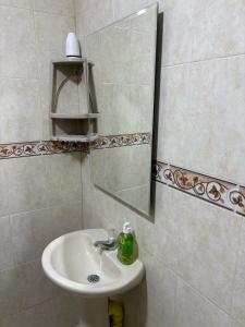 a bathroom with a sink and a mirror at Apartamentos KARS in Ríohacha