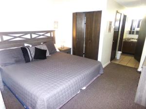 una camera da letto con un letto grande in una stanza di Snowflake 1 Bed plus Den 2 Bath SFAF a Copper Mountain