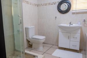 a bathroom with a toilet and a sink and a shower at Stay at Molteno in Molteno