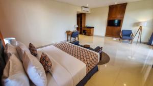 TV a/nebo společenská místnost v ubytování Kahayana Suites Ubud
