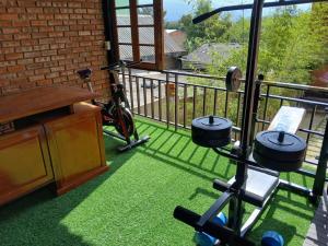 a view of a balcony with a gym equipment at Ngọc Trâm Homestay in A Lưới (1)