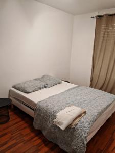 Łóżko lub łóżka w pokoju w obiekcie Charmant appartement au centre