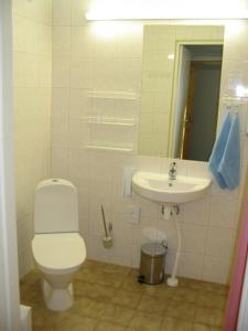 La salle de bains est pourvue de toilettes et d'un lavabo. dans l'établissement Waide Motel, à Elva