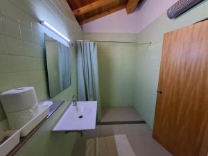 ein Badezimmer mit Waschbecken und Dusche in der Unterkunft House 3 in Fafe