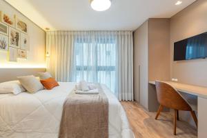 Postel nebo postele na pokoji v ubytování Charme Serrano - Lareira e Catedral a 100mt