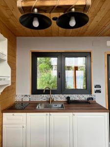 Kuchyň nebo kuchyňský kout v ubytování Mount Log Cabin