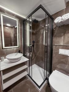 Koupelna v ubytování Hotel Stari Dvor