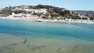 een luchtzicht op een strand met gebouwen en het water bij Casa do Omega do Foz in Foz do Arelho +4 foto's