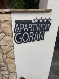 Certifikát, hodnocení, plakát nebo jiný dokument vystavený v ubytování Apartment Goran