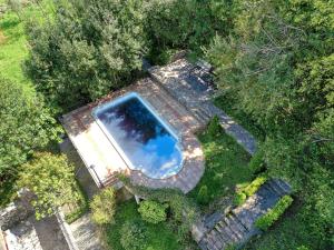 an overhead view of a swimming pool in a yard at Beautiful Apt Anna with Sea View by MN Property in Kotor