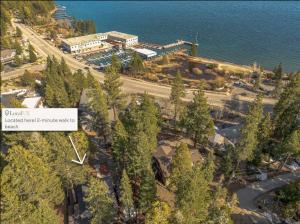 an aerial view of a building next to the water at Luxurious 7BR Walk 2 Beach and Bus Stop in Carnelian Bay