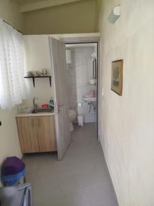a bathroom with a sink and a toilet at Stefanos Garden2 in Arménoi
