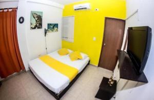 Postel nebo postele na pokoji v ubytování Hotel Taganga Dive Santa Marta