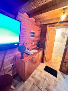 Televiisor ja/või meelelahutuskeskus majutusasutuses Cabañas Resort