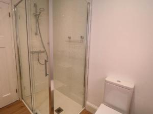 eine Duschkabine im Bad mit WC in der Unterkunft Field Cottage in York + 17 Fotos