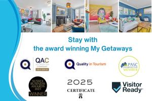 Certifikát, hodnocení, plakát nebo jiný dokument vystavený v ubytování Central Snug with Patio By My Getaways