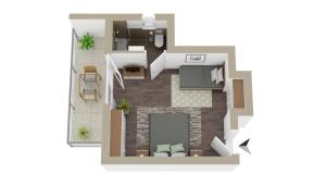 a rendering of a floor plan at Annies Bergwelt Haus Waldliebe in Bodenmais
