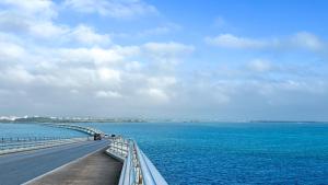 a bridge over a large body of water at Apartment Hotel 11 Miyakojima in Miyako-jima