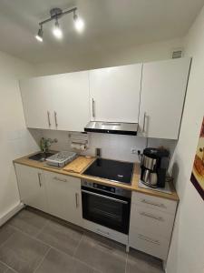 Dapur atau dapur kecil di Ferienglück Geyersberg