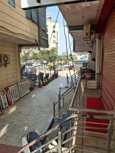 a group of stairs outside of a building at Hotel Garden View - Mansarovar in Jaipur