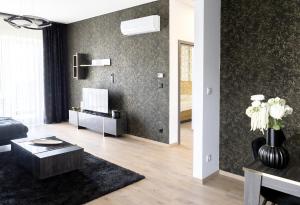TV a/nebo společenská místnost v ubytování Gold & Black Residence