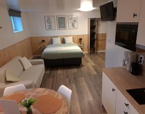 Kuchyň nebo kuchyňský kout v ubytování B&B Hoeve Terwinghe