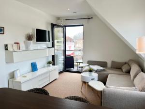 Χώρος καθιστικού στο Appartementhaus Seemöwe Silbermöwe