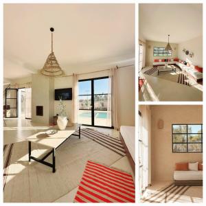 Χώρος καθιστικού στο La Maison Blanche kaouki- beach - fibre wifi- Beldi & Chic